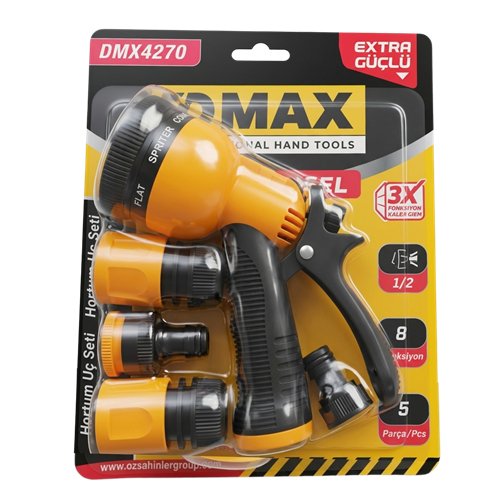 DMAX 8 FONKSİYONLU SULAMA TABANCASI (5 PARÇA SET)